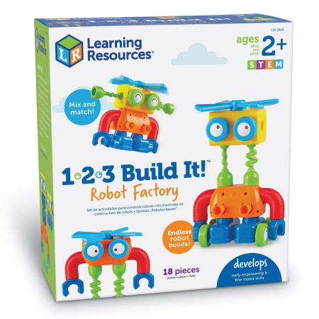 Jocuri de indemanare - Hai sa construim - 1, 2, 3  Robotel colorat