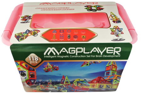 Jocuri magnetice - Joc de constructie magnetic - 118 piese