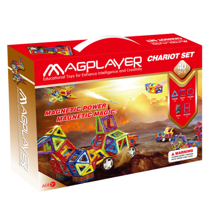 Jocuri magnetice - Joc de constructie magnetic - 40 piese