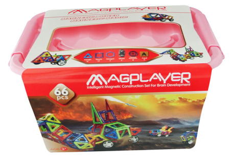 Jocuri magnetice - Joc de constructie magnetic - 66 piese