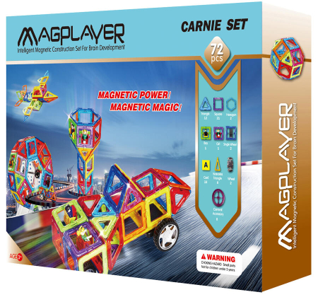 Jocuri magnetice - Joc de constructie magnetic - 72 piese