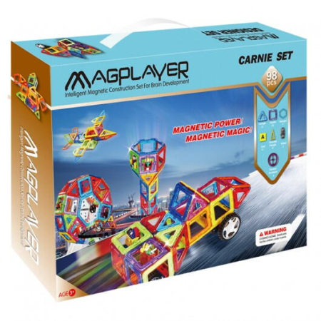 Jocuri magnetice - Joc de constructie magnetic - 98 piese