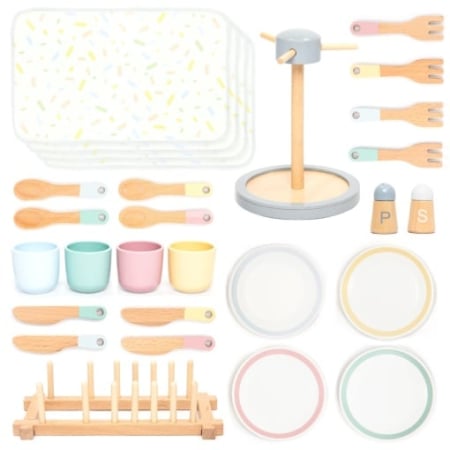 Jucării Montessori - Joc de rol Set complet pentru servirea mesei, UMU Toys