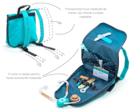 Joc de rol Trusa completa de doctor, turcoaz, UMU Toys [1]