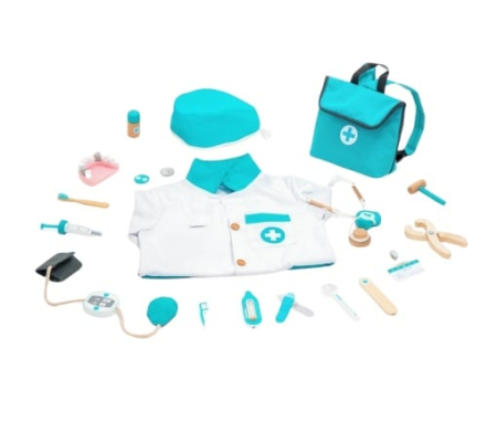 Jucării Montessori - Joc de rol Trusa completa de doctor, turcoaz, UMU Toys