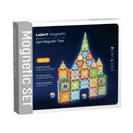 Jocuri magnetice - Joc magnetic Diamond cu lumini  - 75 piese (7.5 cm)