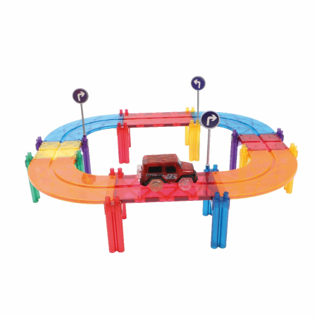 Jocuri magnetice Traseu de curse 65 piese, Cleverclixx [2]