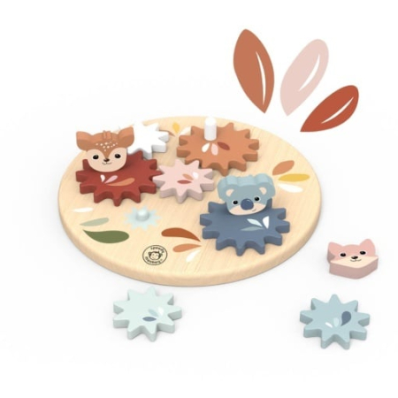 Jucării Montessori - Jucarie interactiva cu roti dintate, Speedy Monkey