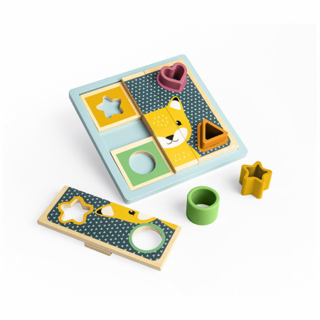 Jocuri de indemanare - Puzzle cu sortator forme - Animalute