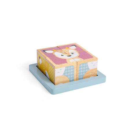 Jocuri și Jucării - Puzzle cubic - Animalute vesele