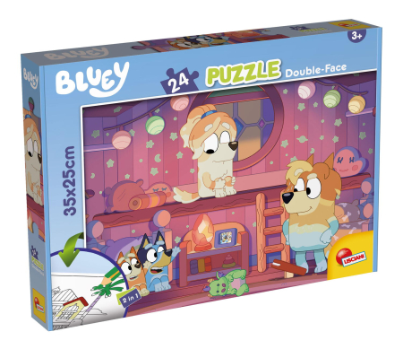 Jocuri și Jucării - Puzzle de colorat - Bluey si ora de povesti (24 piese)