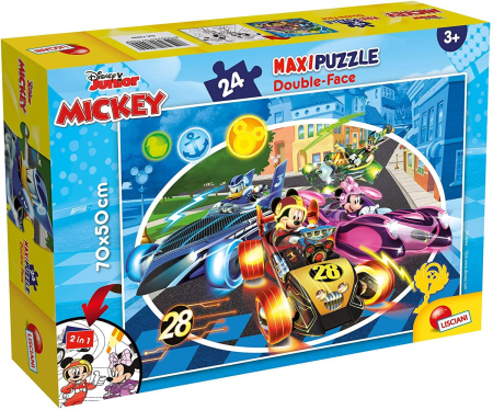 Puzzle - Puzzle de colorat - Mickey in cursa (24 piese)