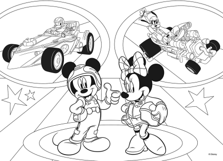 Puzzle de colorat - Mickey in cursa (24 piese) [1]