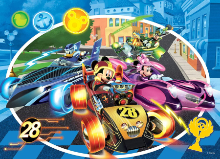 Puzzle de colorat - Mickey in cursa (24 piese) [2]