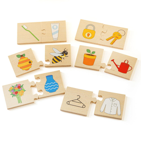 Puzzle - Puzzle din lemn - Perechea potrivita
