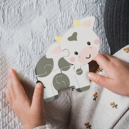 Puzzle vacuta din lemn, Orange Tree Toys [2]