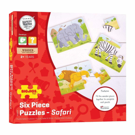 Puzzle - Set 3 puzzle din lemn - Jungla Vesela