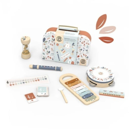 Jucării Montessori - Set 5 instrumente muzicale in valiza, Speedy Monkey