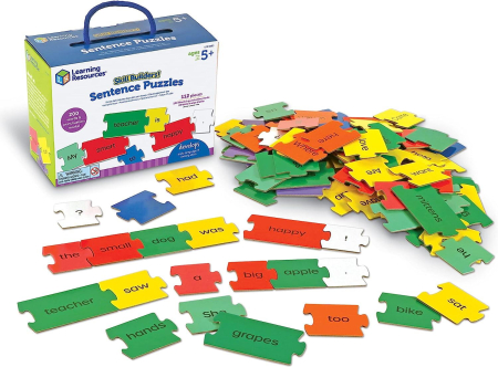 Jocuri lingvistice - Set activitati educative - Puzzle cu propozitii (lb.engleza)