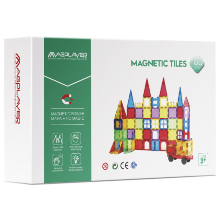 Jocuri și Jucării - Set de constructie magnetic 3D - 100 piese