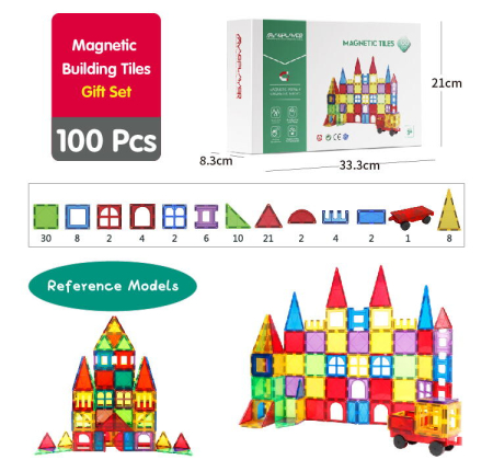 Set de constructie magnetic 3D - 100 piese [2]