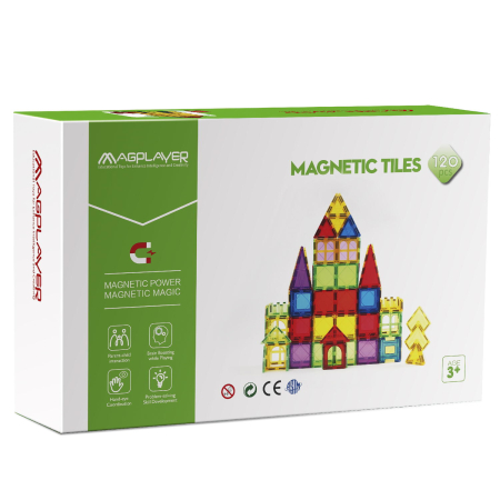 Jocuri și Jucării - Set de constructie magnetic 3D - 120 piese