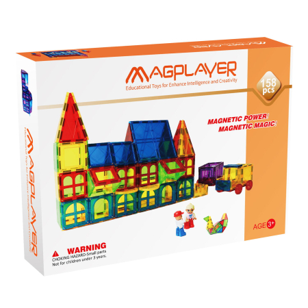 Jocuri și Jucării - Set de constructie magnetic 3D - 158 piese