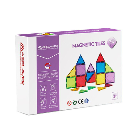 Jocuri și Jucării - Set de constructie magnetic 3D - 20 piese