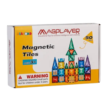 Jocuri și Jucării - Set de constructie magnetic 3D - 50 piese