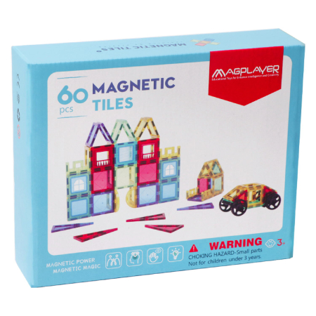 Jocuri și Jucării - Set de constructie magnetic 3D - 60 piese