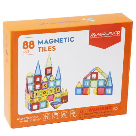 Jocuri și Jucării - Set de constructie magnetic 3D - 88 piese