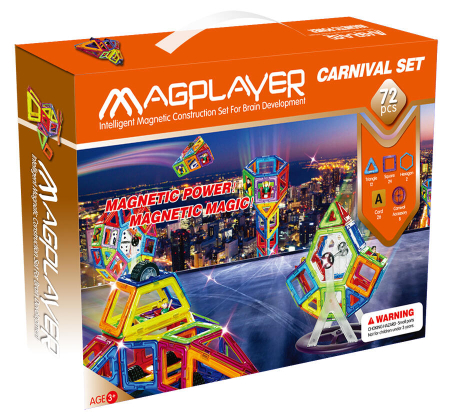 Jocuri magnetice - Set de constructie magnetic - 72 piese
