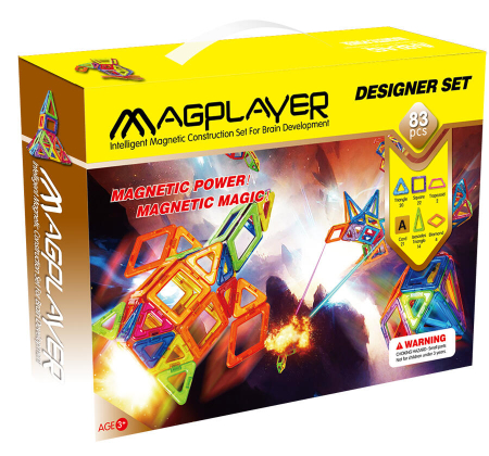 Jocuri magnetice - Set de constructie magnetic - 83 piese