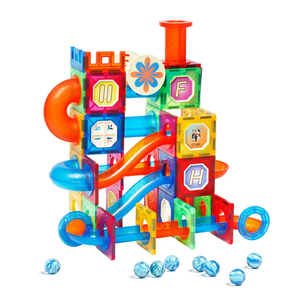 Jocuri și Jucării - Set de constructie magnetic - Marble Run (102 piese)