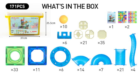 Set de constructie magnetic - Marble Run (171 piese) [2]