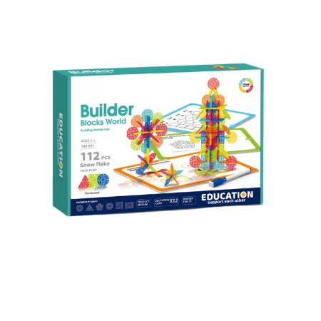 Jocuri de construit - Set de constructie STEAM - Fulgi de zapada (112 piese)