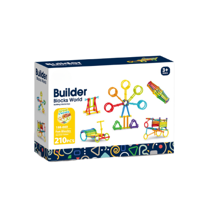 Jocuri de construit - Set de constructie STEAM - Micutul inginer (210 piese)
