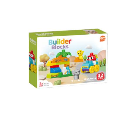 Jocuri de construit - Set de constructie STEAM - Zoo distractiva (32 piese)