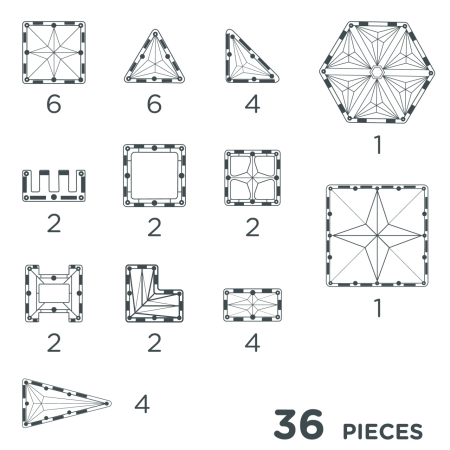 Set magnetic de construit Pastel 36 piese, Cleverclixx [3]