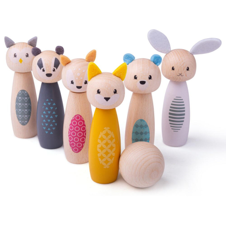 Jocuri de indemanare - Set popice pastel - Animalute vesele