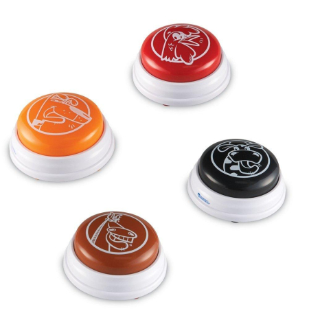 Jocuri de societate - Sonerii pentru raspuns - animale - set 4 buc