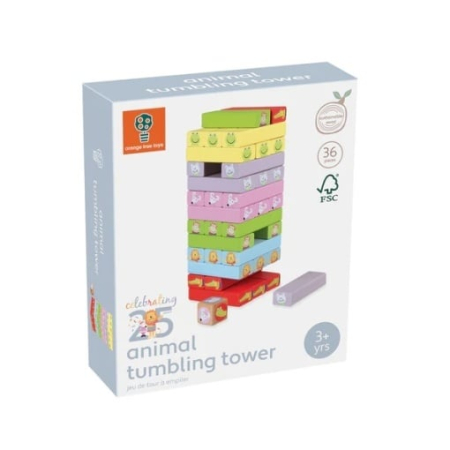 Jucării Montessori - Turn Instabil cu animale, Orange Tree Toys