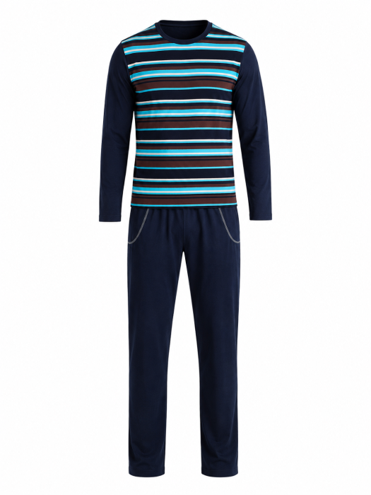 Pijama Bărbați Bleumarin Bumbac 100% [3]