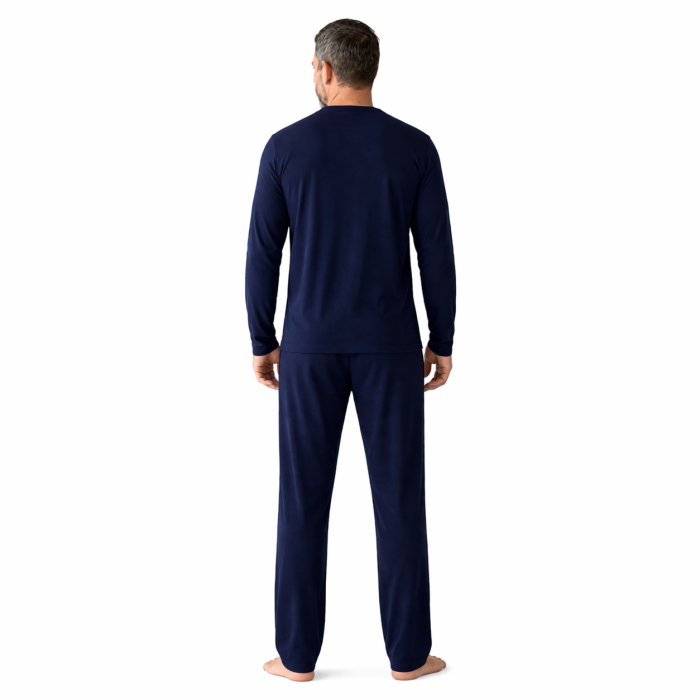 Pijama Bărbați Bleumarin Vișiniu [3]