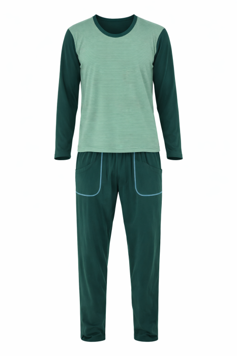 Pijama Bărbați Verde Bumbac 100% [3]