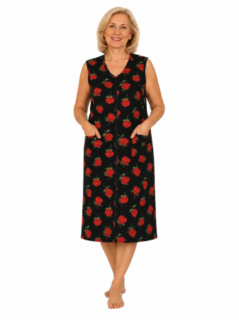 Capoate - Capot Damă Floral Negru cu Fermoar