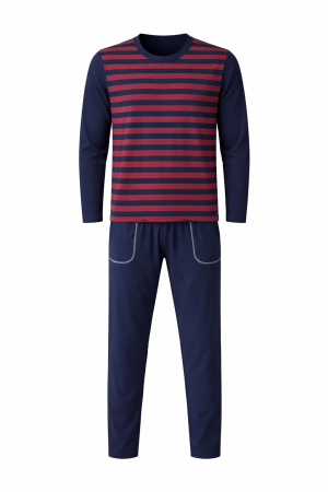 Pijama Bărbați Bleumarin Vișiniu [1]