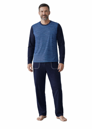 BARBATI - Pijama Bărbați Blue Bumbac