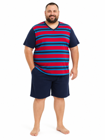 Pijamale Scurte Barbati - Pijama Bărbați Scurtă Albastră Mărime Mare