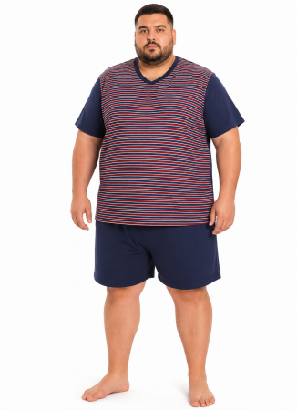 BARBATI - Pijama Bărbați Scurtă Bleumarin Mărime Mare